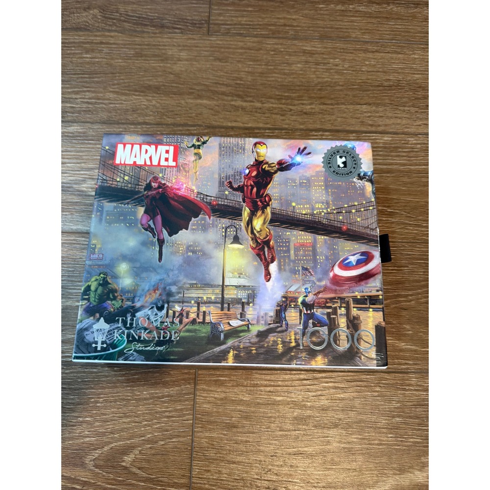 Marvel Thomas Kinkade Studios Iron Man 1000 Piece Ceaco Silver Select Puzzle
